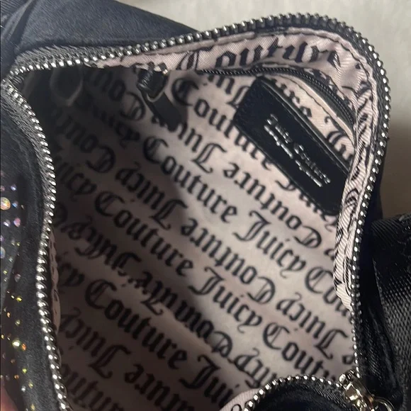 Juicy Couture - Let It Shine-Black Velvet Barrel Handbag with Rhinestone Bling - Picture 2 of 14